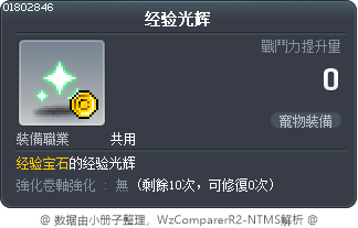 经验光辉 Tooltip