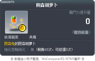 阴森胡萝卜 Tooltip