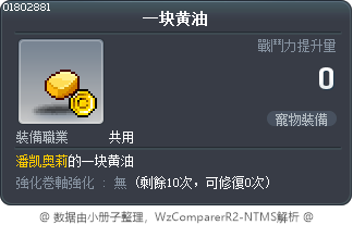 一块黄油 Tooltip