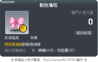 粉色领结 Tooltip