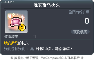 晚安斯乌枕头 Tooltip