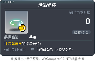 绿晶光环 Tooltip