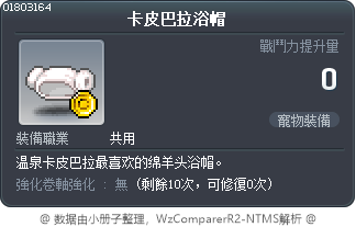 卡皮巴拉浴帽 Tooltip