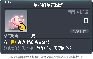 小樱乃的樱花蝴蝶 Tooltip