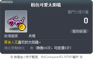 粉色可爱太阳镜 Tooltip