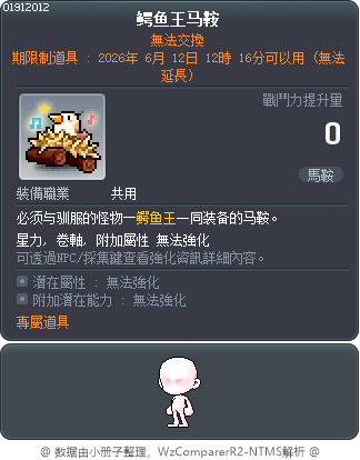 鳄鱼王马鞍 Tooltip