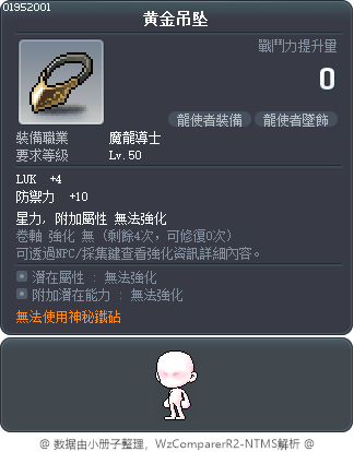 金墜飾 Tooltip