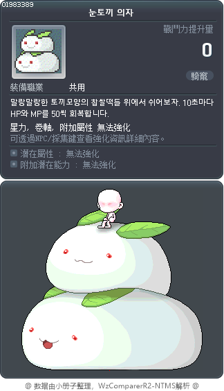 눈토끼 의자 Tooltip