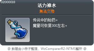 濃縮活力藥水 Tooltip