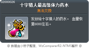 十字猎人最高级体力药水 Tooltip