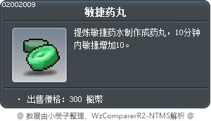 敏捷藥丸 Tooltip