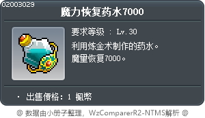魔力恢复药水7000 Tooltip