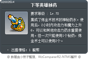 下等英雄秘药 Tooltip