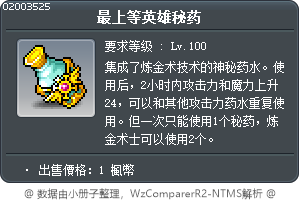 最上等英雄秘药 Tooltip