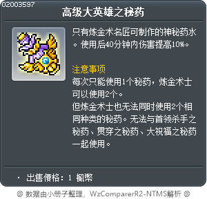 高级大英雄之秘药 Tooltip
