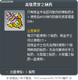 高级贯穿之秘药 Tooltip