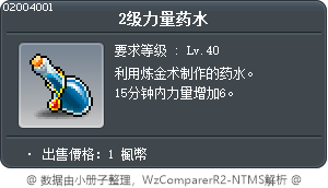 2级力量药水 Tooltip