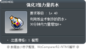 强化2级力量药水 Tooltip