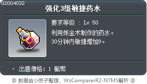 强化3级敏捷药水 Tooltip