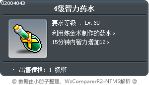 4级智力药水 Tooltip