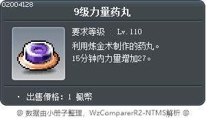 9级力量药丸 Tooltip
