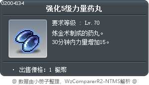 强化5级力量药丸 Tooltip