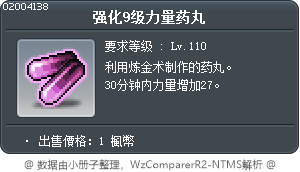 强化9级力量药丸 Tooltip