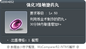 强化3级敏捷药丸 Tooltip