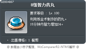 8级智力药丸 Tooltip