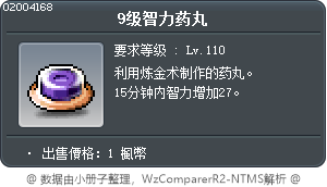 9级智力药丸 Tooltip