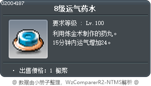 8级运气药水 Tooltip