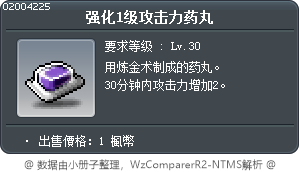 强化1级攻击力药丸 Tooltip