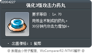 强化3级攻击力药丸 Tooltip