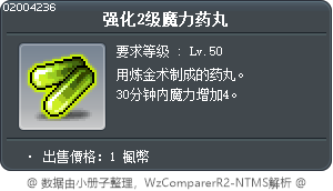 强化2级魔力药丸 Tooltip