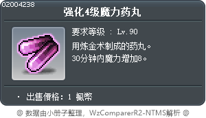 强化4级魔力药丸 Tooltip