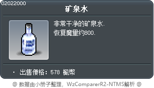 礦泉水 Tooltip