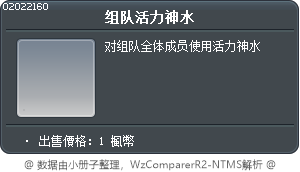 组队活力神水 Tooltip