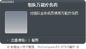 组队万能疗伤药 Tooltip