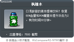 枫糖水 Tooltip