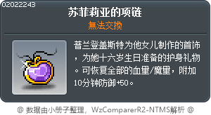 苏菲莉亚的项链 Tooltip