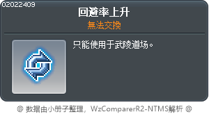 回避率上升 Tooltip