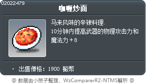 咖喱炒面 Tooltip