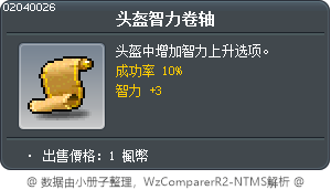 頭盔智力卷軸10% Tooltip