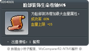 脸部装饰生命卷轴60% Tooltip