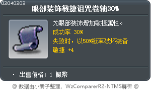 眼部装饰敏捷诅咒卷轴30% Tooltip