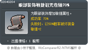 眼部装饰敏捷诅咒卷轴70% Tooltip