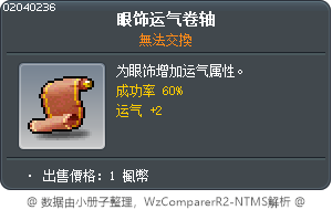 眼睛裝飾幸運卷軸60% Tooltip