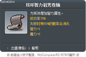 耳环智力诅咒卷轴 Tooltip