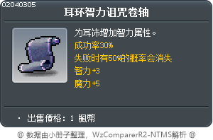 耳环智力诅咒卷轴 Tooltip