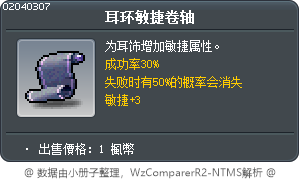 耳环敏捷卷轴 Tooltip